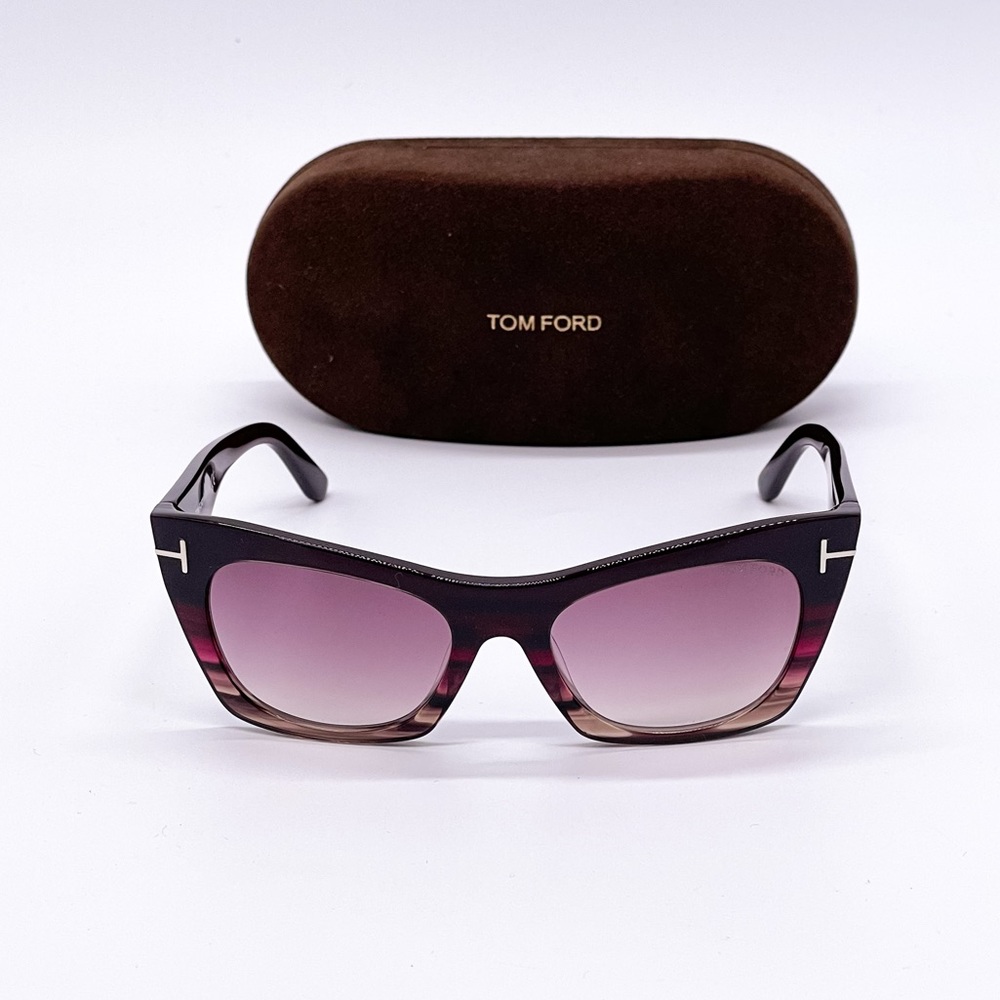NEW TOM FORD KASIA TF459 71F WOMEN’S CAT EYE SUNGLASSES FT0459/S BURGUNDY - Picture 2 of 10